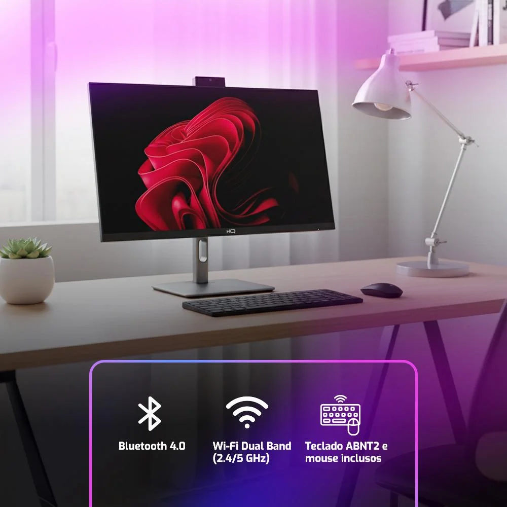 "Computador All In One 24"", Intel Core i7 11700 11ª Geração, 16gb Ddr4, SSD 1TB, WINDOWS 11  , Webcam, Wifi, Bluetooth, Hq Silver Aihqp-016" em Campinas - foto 4