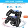 Carregador Para Controle De Ps4, Estação De Carregamento Megadream Playstation 4 Para Sony Ps4 / Ps4 Pro/ps4 Slim Dualshock 4, Suporte Estação De Carregamento Rápido Usb Duplo Com Luz Indicadora LED