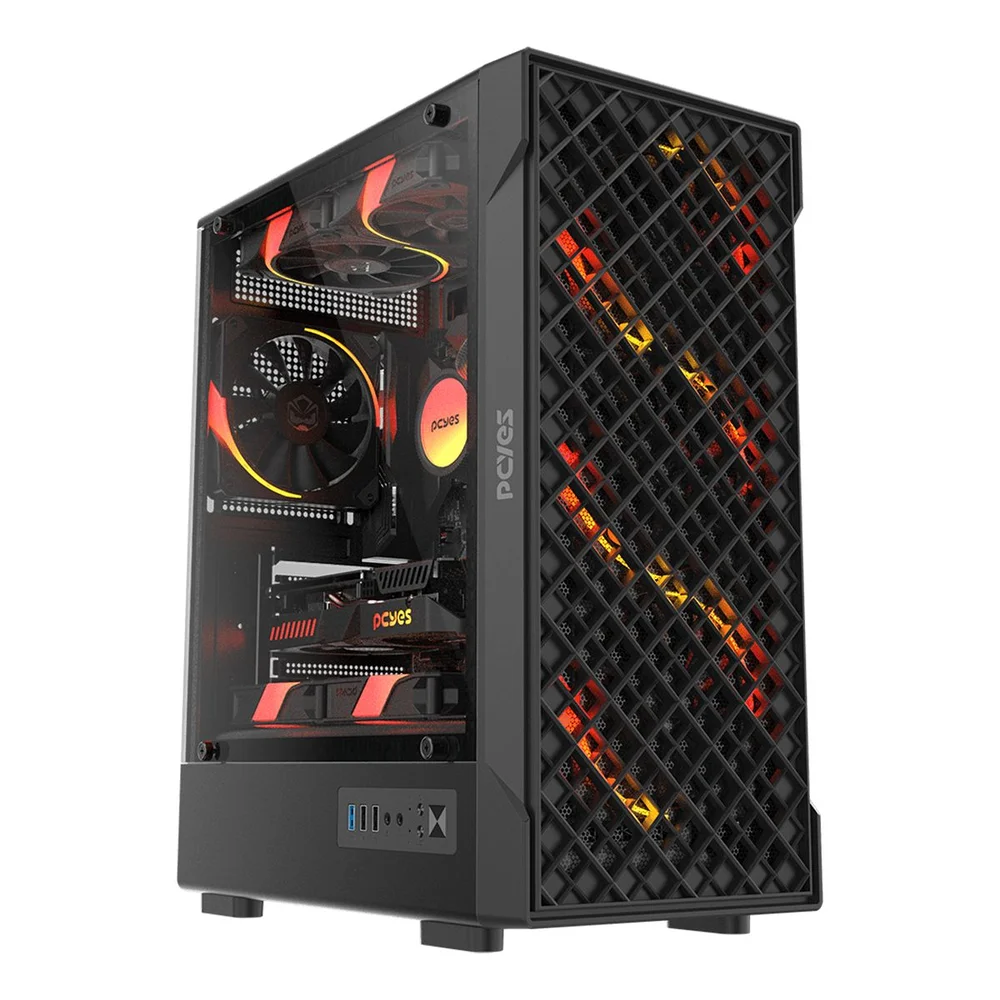 Gabinete Gamer PCyes Velyr Black Vulcan - Gvlybv Gabinete Gamer PCyes Velyr Black Vulcan - Gvlybv