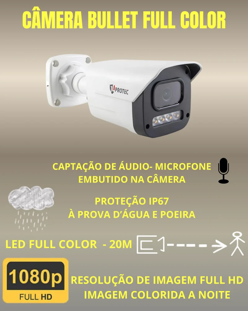 Kit 9 Câmeras Full Color C/áudio Dvr Intelbras 16 Canais S/hd