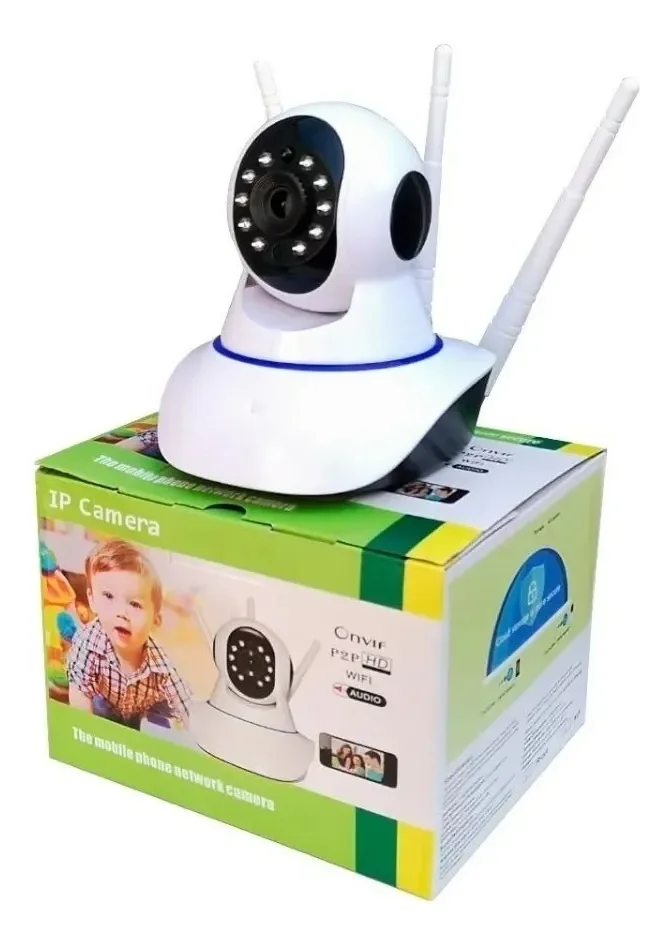 Camera 3 Antenas Ip Wifi Sistema Yoosee C/ E Cor Branco Camera 3 Antenas Ip Wifi Sistema Yoosee C/ E Cor Branco