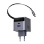 Carregador Ugreen 45w Usb-c Gan 2 Portas Cabo Usb C Retrátil