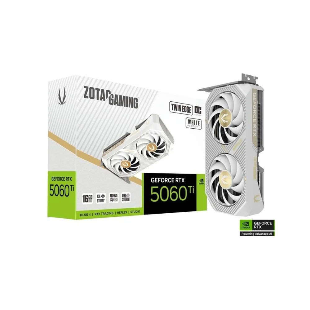 Placa De Vídeo Zotac RTX 5060 Ti Twin Edge Oc 16gb, Gddr7, Branco