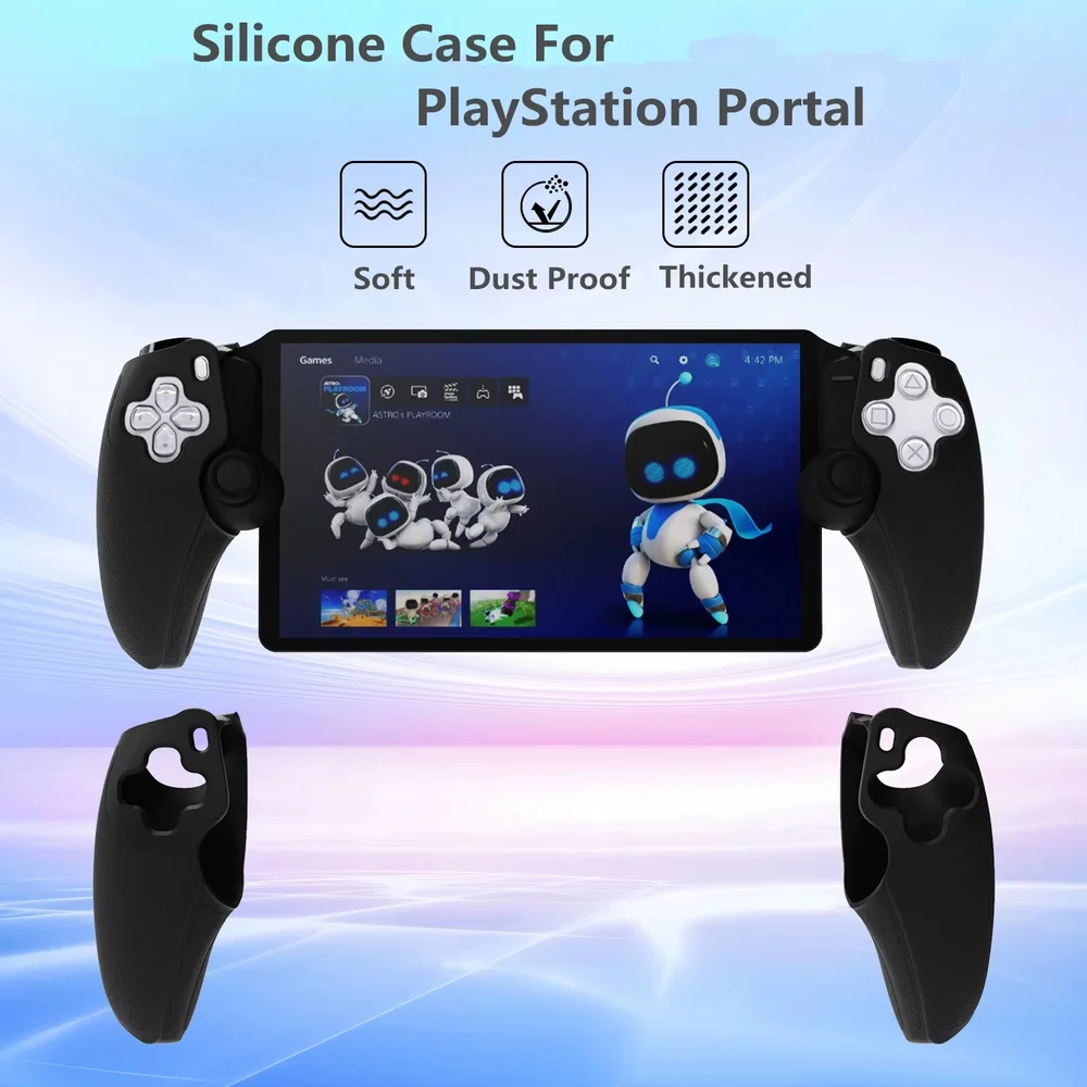 Capa Protetora Silicone Para Playstation Ps Portal Esquerda Direita Preta