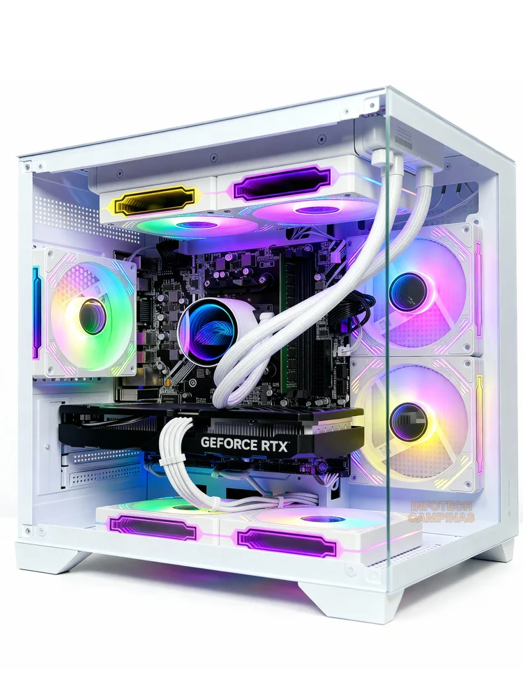 PC Gamer Aquario Branco | Ryzen 5 5500 | RTX 5060 8GB | 16gb Ram | SSD Nvme 500gb | Water Cooler 240mm | WINDOWS 11 Pro - view 3