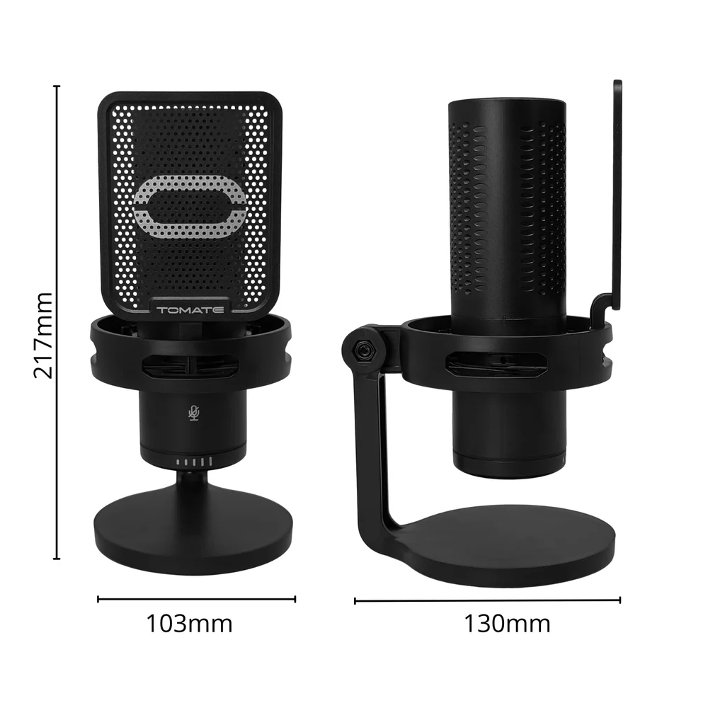 Microfone Gamer RGB Preto Tomate MT1090R