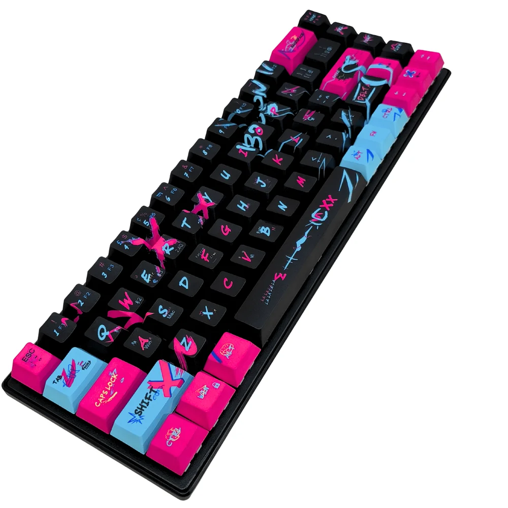 Teclado Mecânico TKL Sem Fio Preto e Rosa Aitek