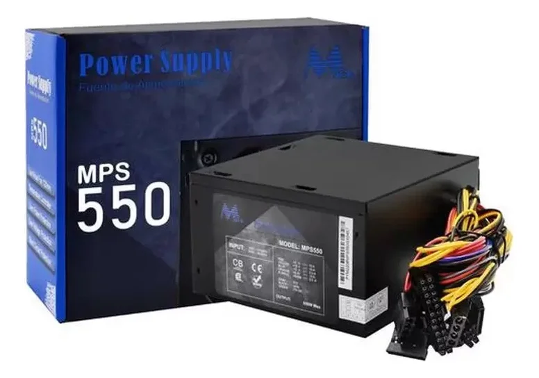 Fonte Atx 550w Mps550 Mtek Real Gamer 24 Pinos (12cm Fan) Fonte Atx 550w Mps550 Mtek Real Gamer 24 Pinos (12cm Fan)