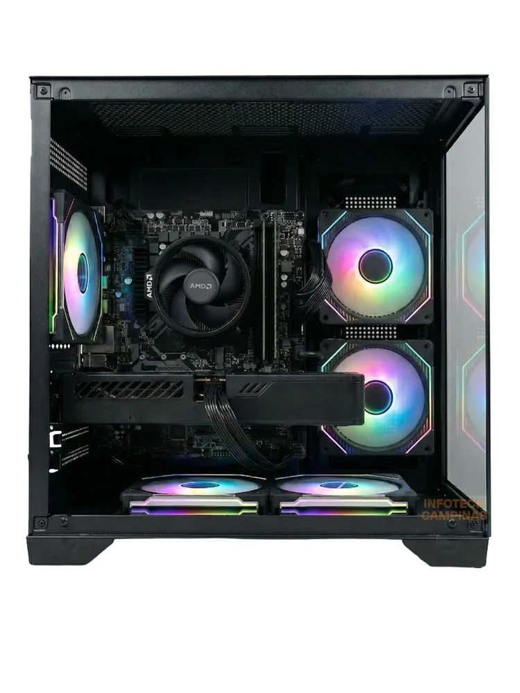 PC Gamer Aquario Preto | Ryzen 5 5500 | Radeon Rx 7600 8GB | 16gb Ram | SSD Nvme 500gb | WINDOWS 11 Pro - view 3