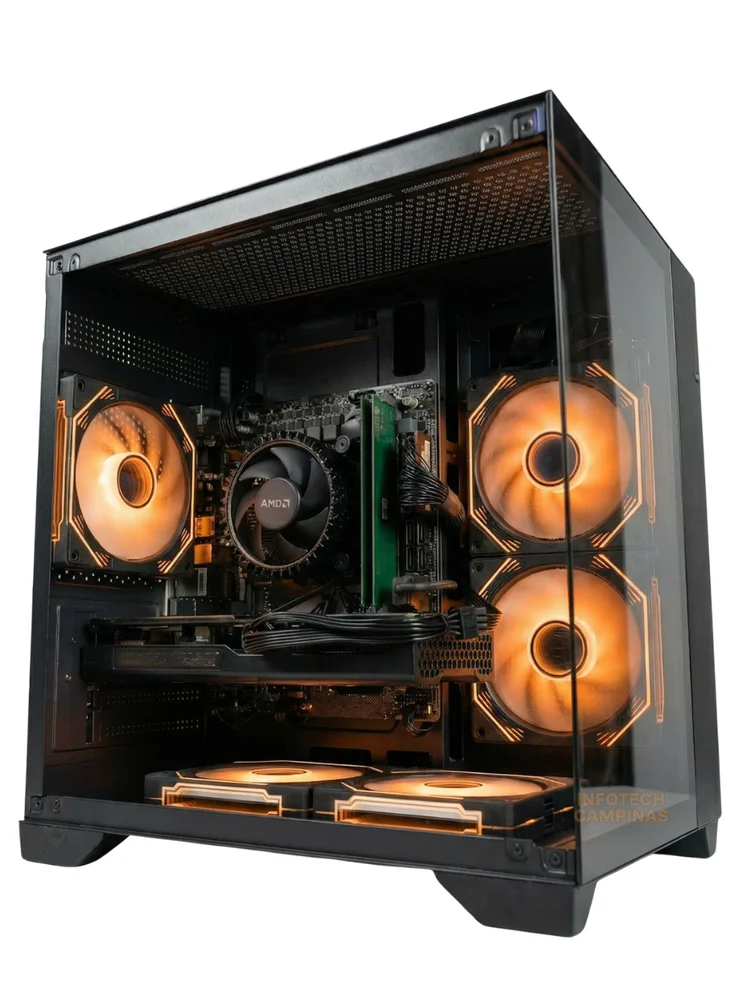 PC Gamer Aquario Preto | Ryzen 5 5500 | Radeon Rx 7600 8GB | 16gb Ram | SSD Nvme 500gb | WINDOWS 11 Pro - view 5