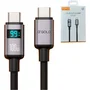 Cabo Premium Usb-c 100w Potência Com Display Medidor 1 Metro Preto