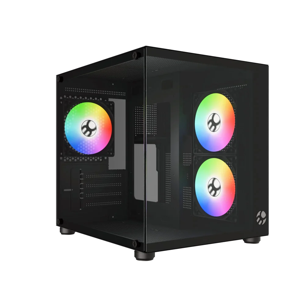 Gabinete Gamer Bg-064 Pure Pro Preto Bluecase - 3x Fan Rainbow / S/ Fonte / Vidro Gabinete Gamer Bg-064 Pure Pro Preto Bluecase - 3x Fan Rainbow / S/ Fonte / Vidro